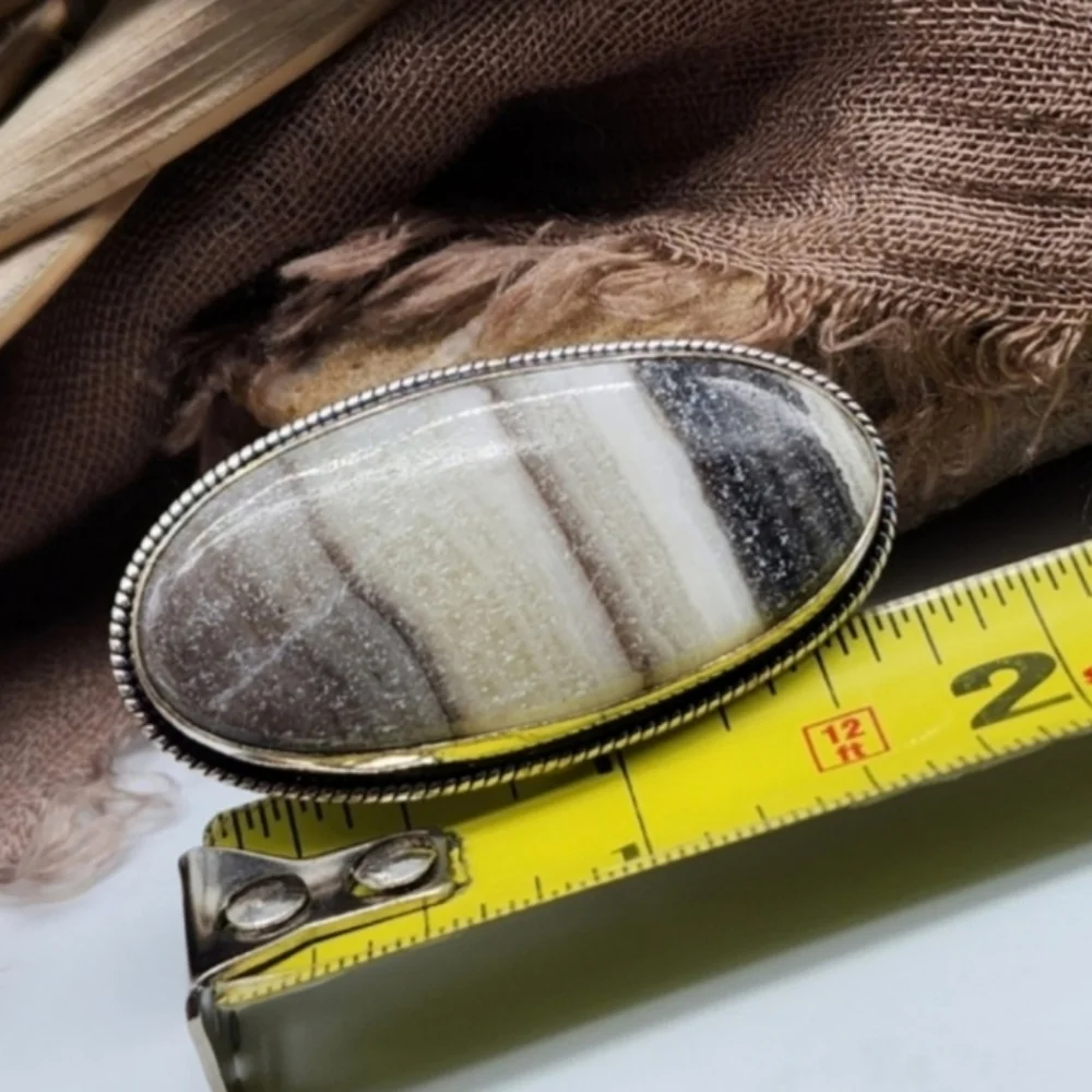 Genuine CALCITE Crystal White Rhodium/925 Silver Artisan Ring Boho Jewelry